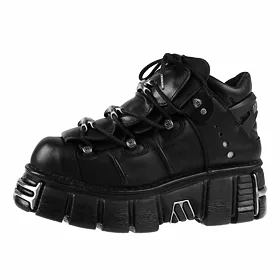 NEW ROCK String Shoes (106-S1) Black Černá 36