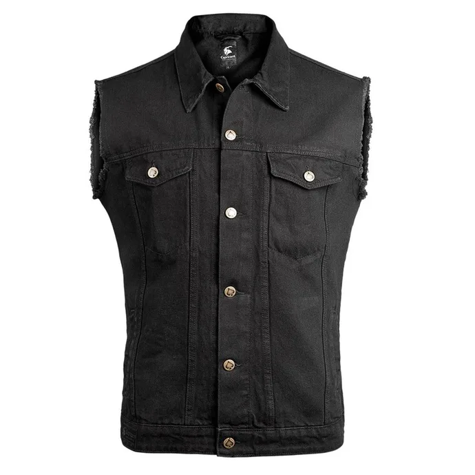 CAPRICORN ROCKWEAR black with frayed arms Černá XL