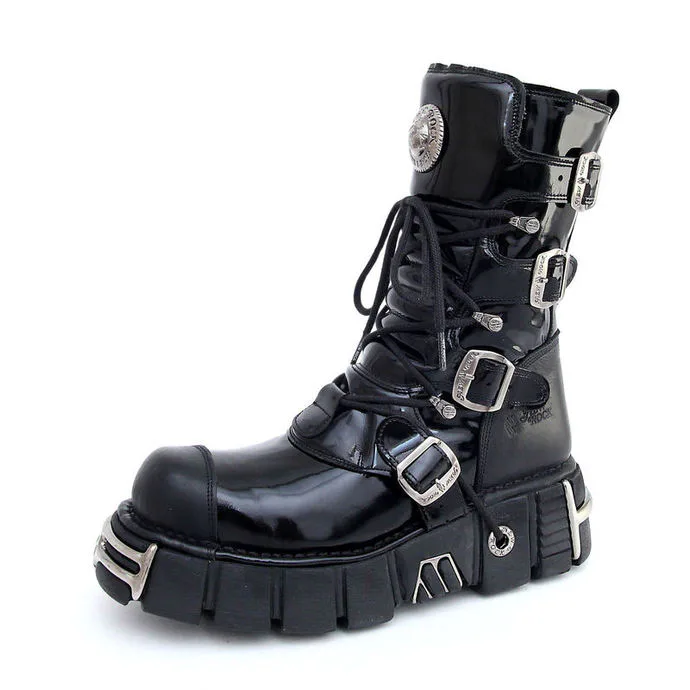 NEW ROCK Bizarre Boots (313-S1) Black Černá 36