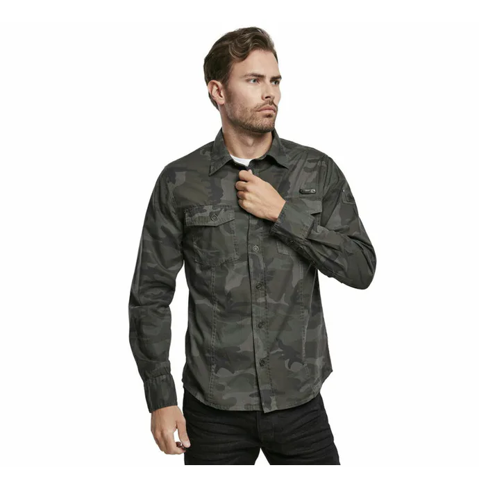 BRANDIT Men Shirt Slim Černá Zelená S
